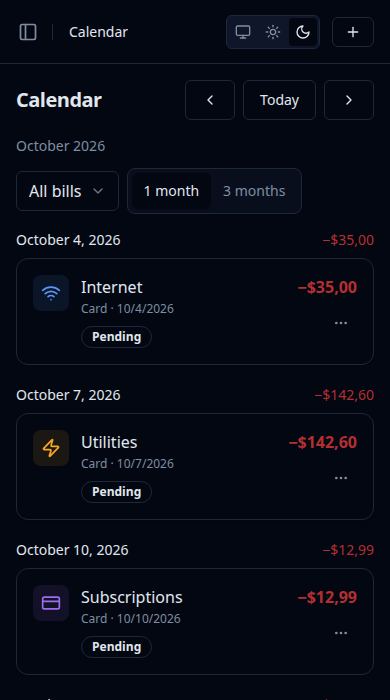 Screenshot: Calendar
