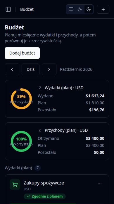 Zrzut ekranu: Budżet