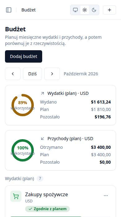 Zrzut ekranu: Budżet