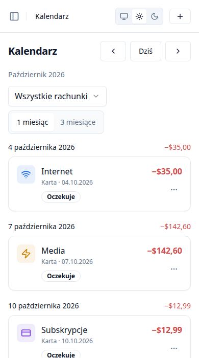 Zrzut ekranu: Kalendarz